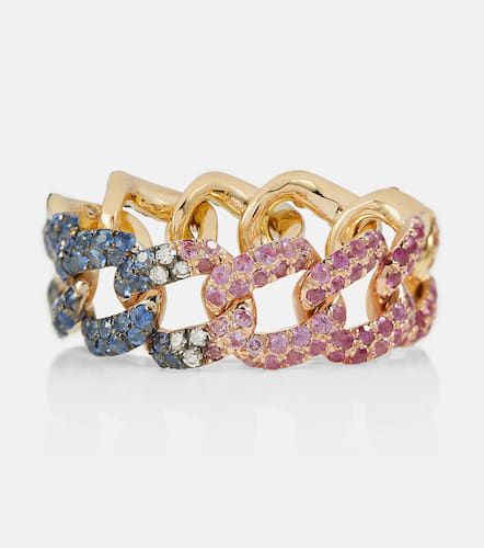 Anello Rainbow Pavé Medium Link in oro 18kt con diamanti - Shay Jewelry - Modalova