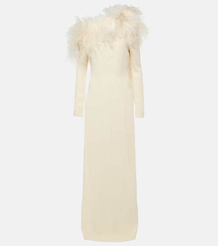 Garbo feather-trimmed crêpe gown - Taller Marmo - Modalova