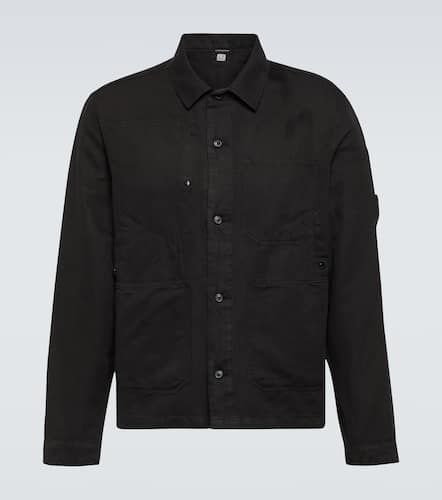 Single-breasted cotton and linen overshirt - C.P. Company - Modalova