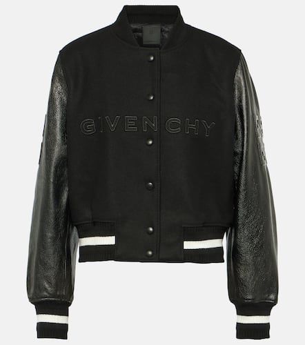 Wool-blend and leather varsity jacket - Givenchy - Modalova
