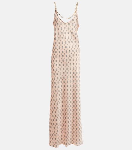 Chain-detail printed satin maxi dress - Rabanne - Modalova