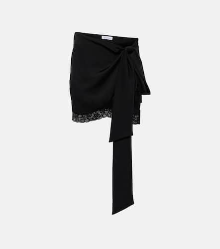 Minifalda drapeada con encaje - Blumarine - Modalova
