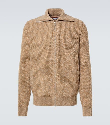 Zip-up wool and cashmere cardigan - Brunello Cucinelli - Modalova