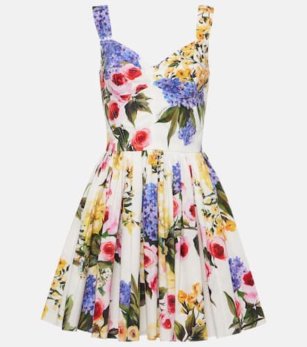 Floral cotton-blend minidress - Dolce&Gabbana - Modalova