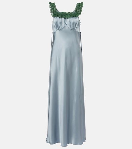 Chloé Vestido de satén de seda con encaje - Chloe - Modalova