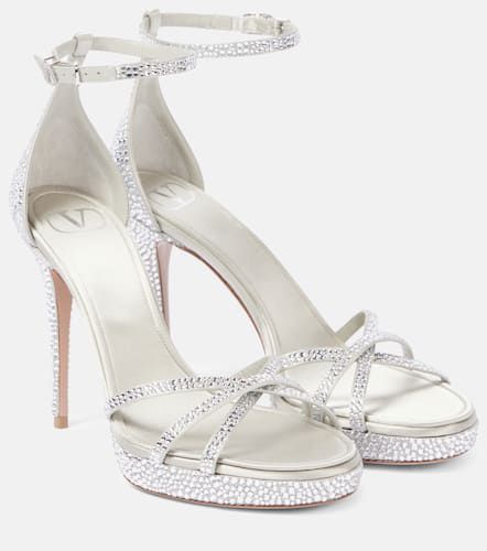 Sandalen Eveninglam 115 aus Satin mit Kristallen - Valentino Garavani - Modalova