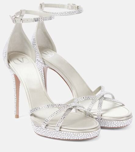 Sandalen Eveninglam 115 aus Satin mit Kristallen - Valentino Garavani - Modalova