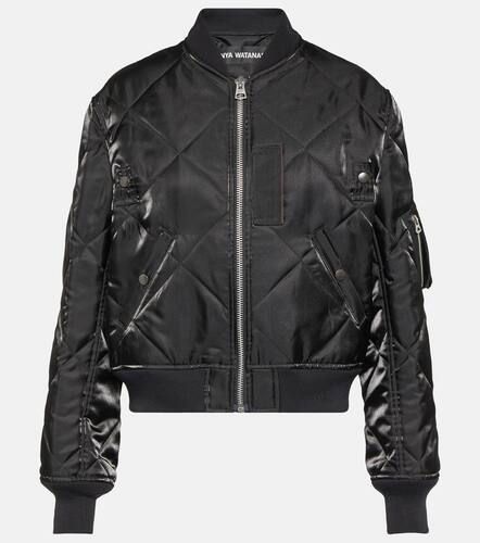 Whistles Alora Quilted Leather Bomber Jacket, Black, 6