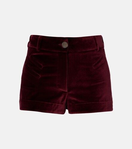 High-rise cotton velvet micro shorts - Etro - Modalova