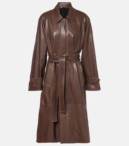 Isolde belted leather coat - Nour Hammour - Modalova