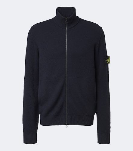 Compass badge virgin wool zip-up cardigan - Stone Island - Modalova