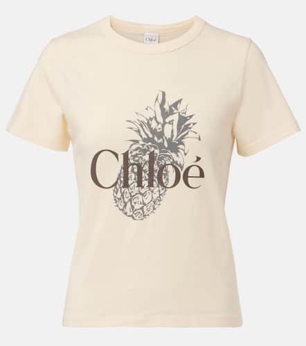 Chloé Camiseta en jersey de algodón con logo - Chloe - Modalova