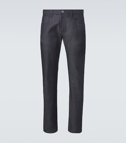Jeans regular in misto cotone e seta - Giorgio Armani - Modalova