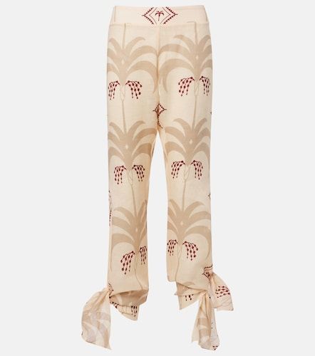 Printed linen flared pants - Johanna Ortiz - Modalova