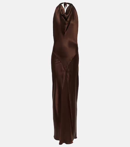 Halterneck silk satin maxi dress - Loewe - Modalova