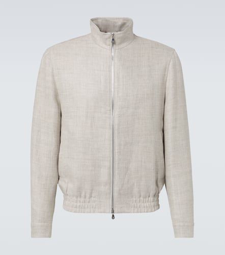 Chaqueta bomber de lino, lana y seda - Brunello Cucinelli - Modalova