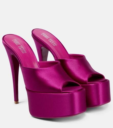 Marina satin platform mules - Paris Texas - Modalova