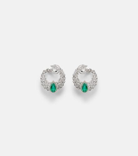 Reign Supreme 18kt white gold earrings with diamonds and emeralds - Yeprem - Modalova