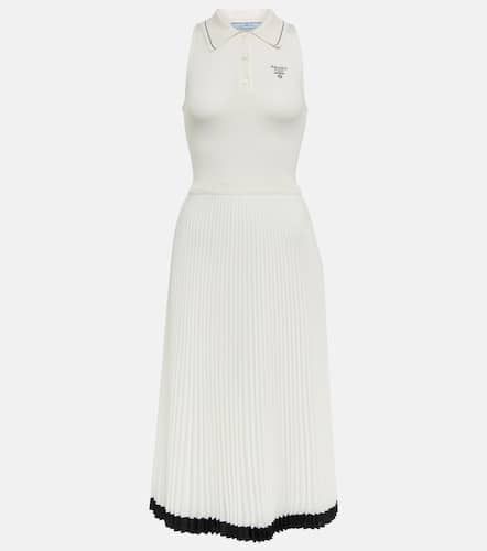 Silk and cotton polo midi dress - Prada - Modalova