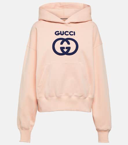 GG embroidered cotton jersey hoodie - Gucci - Modalova