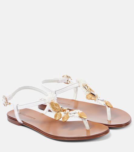 Sandalias de piel adornadas - Dolce&Gabbana - Modalova