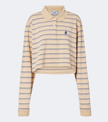 Polo de piqué de algodón a rayas con logo - Prada - Modalova