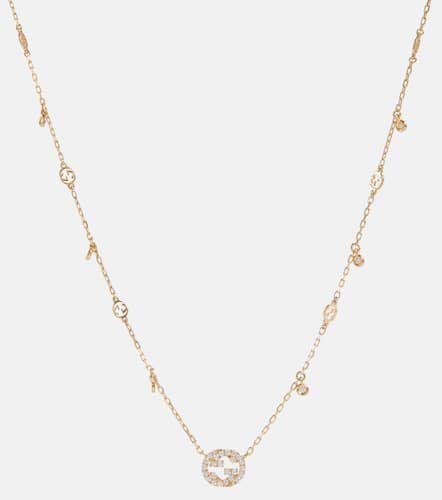 Collar Interlocking G de oro de 18 ct con diamantes - Gucci - Modalova
