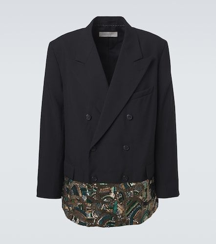 Embellished double-breasted wool blazer - Dries Van Noten - Modalova