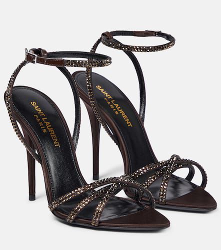Ava 105 embellished satin sandals - Saint Laurent - Modalova