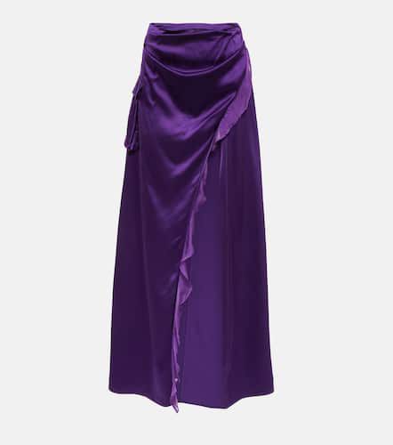 Asymmetric silk satin maxi skirt - Didu - Modalova