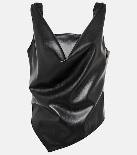 Petra draped faux leather top - Nanushka - Modalova