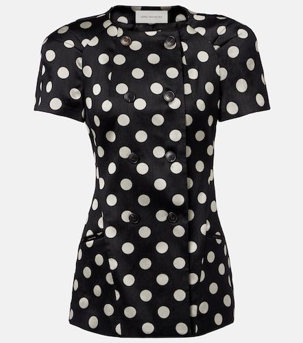 Polka-dot double-breasted blazer - Dries Van Noten - Modalova