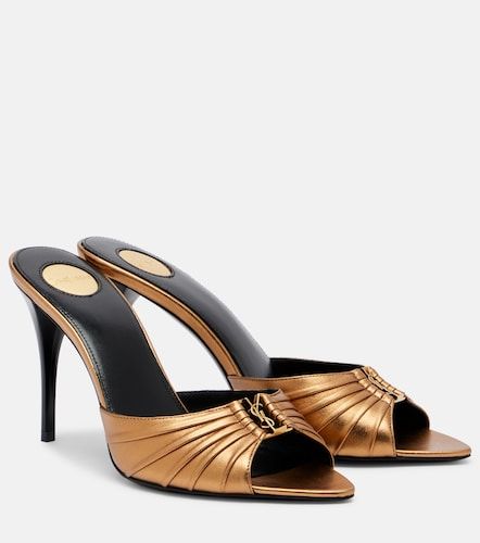 Babylone metallic leather mules - Saint Laurent - Modalova