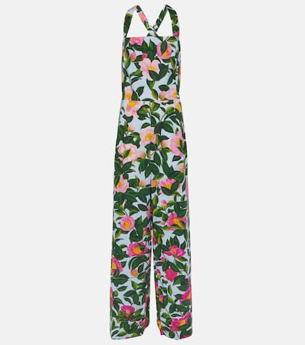 Floral cotton-blend jumpsuit - Oscar de la Renta - Modalova