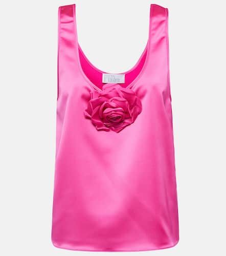 Rose-applique satin top - Giuseppe di Morabito - Modalova