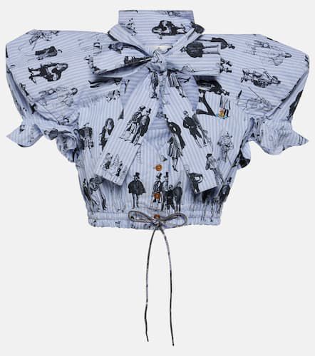 Printed tie-neck cotton cropped top - Vivienne Westwood - Modalova