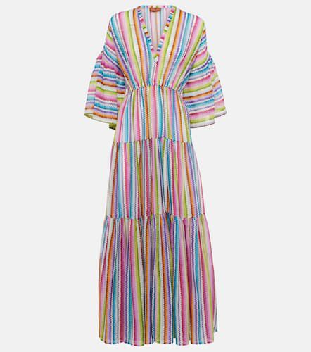Vestido de playa de algodón y seda en zigzag - Missoni - Modalova