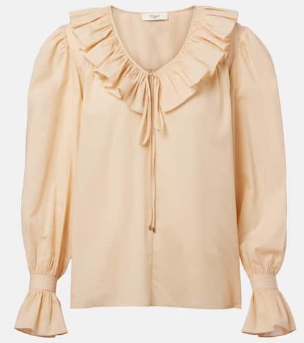 Chloé Blusa de gasa de algodón con volantes - Chloe - Modalova