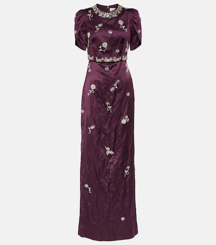 Embellished crinkled satin gown - Erdem - Modalova