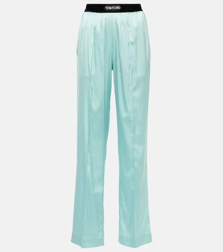 Pantaloni pigiama in raso di misto seta - Tom Ford - Modalova