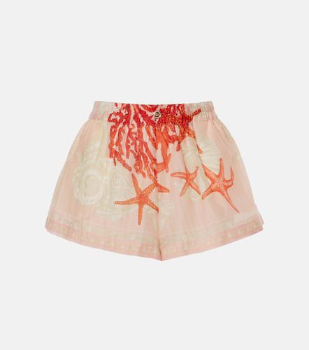 Barocco Sea cotton and silk shorts - Versace - Modalova