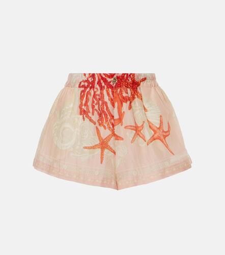 Barocco Sea cotton and silk shorts - Versace - Modalova