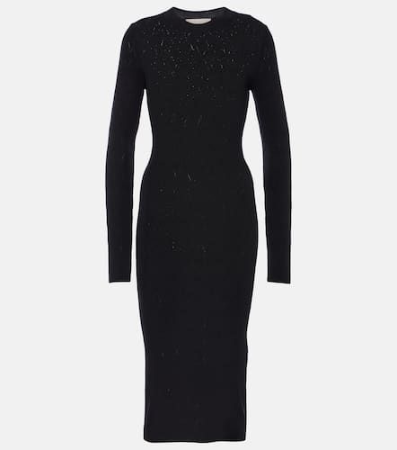 Knitted cotton and wool midi dress - Ami Paris - Modalova