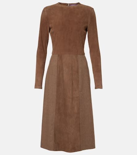 Vestido midi Carlita de ante con franela - Ralph Lauren Collection - Modalova