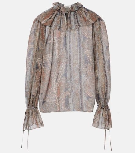 Blusa in georgette di seta con stampa paisley - Saint Laurent - Modalova