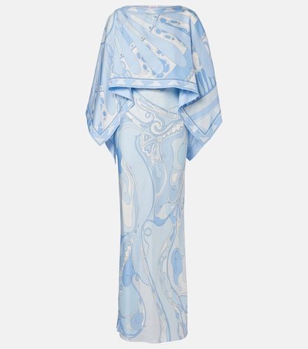 Abito lungo e mantella Orchidee Soleil in seta - Pucci - Modalova