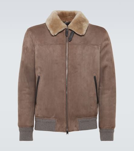 Chaqueta bomber de ante con borrego - Brioni - Modalova