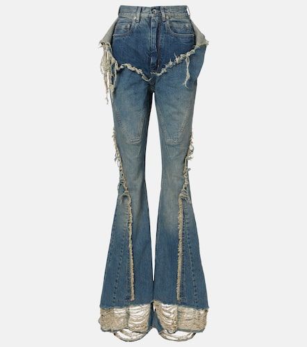 Silvered distressed flared jeans - Rick Owens - Modalova