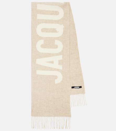Sciarpa in jacquard di lana con logo - Jacquemus - Modalova