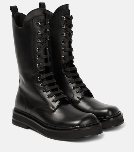 Robin leather combat boots - The Attico - Modalova